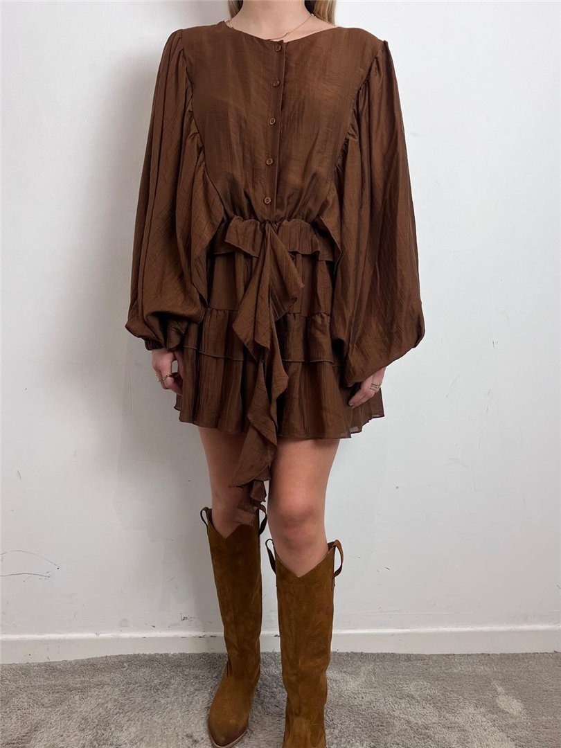 antique wish mini dress Abito Corto con Rouches e Balze Haveone SS26 | Lyocell