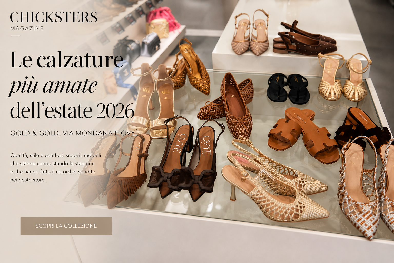 Le calzature donna più amate dell'estate 2026: Gold & Gold, Via Mondana e Ovyè