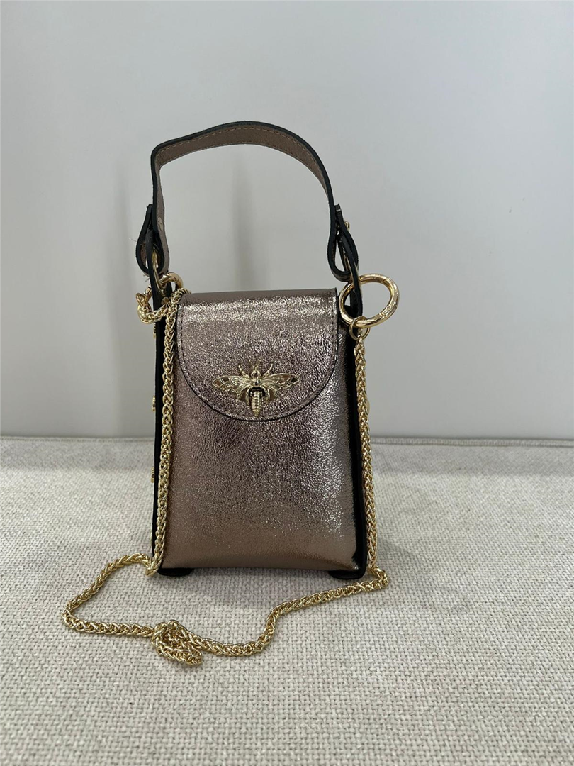 Borsa Laminata Piccola Con Apina E Tracollina Dorata - Divisione Chickster's cod. M3514 main:sha1=3e99bfe0360e672044e21658336a5d8bf7cd0837
