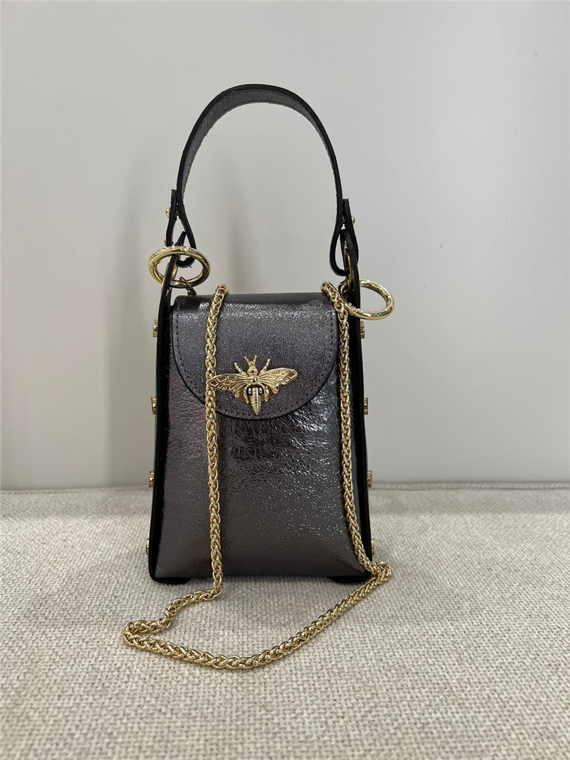 Borsa Laminata Piccola Con Apina E Tracollina Dorata - Divisione Chickster's cod. M3514 main:sha1=b50094f1daa549dce8167aa6bbc32fa5181c12e1