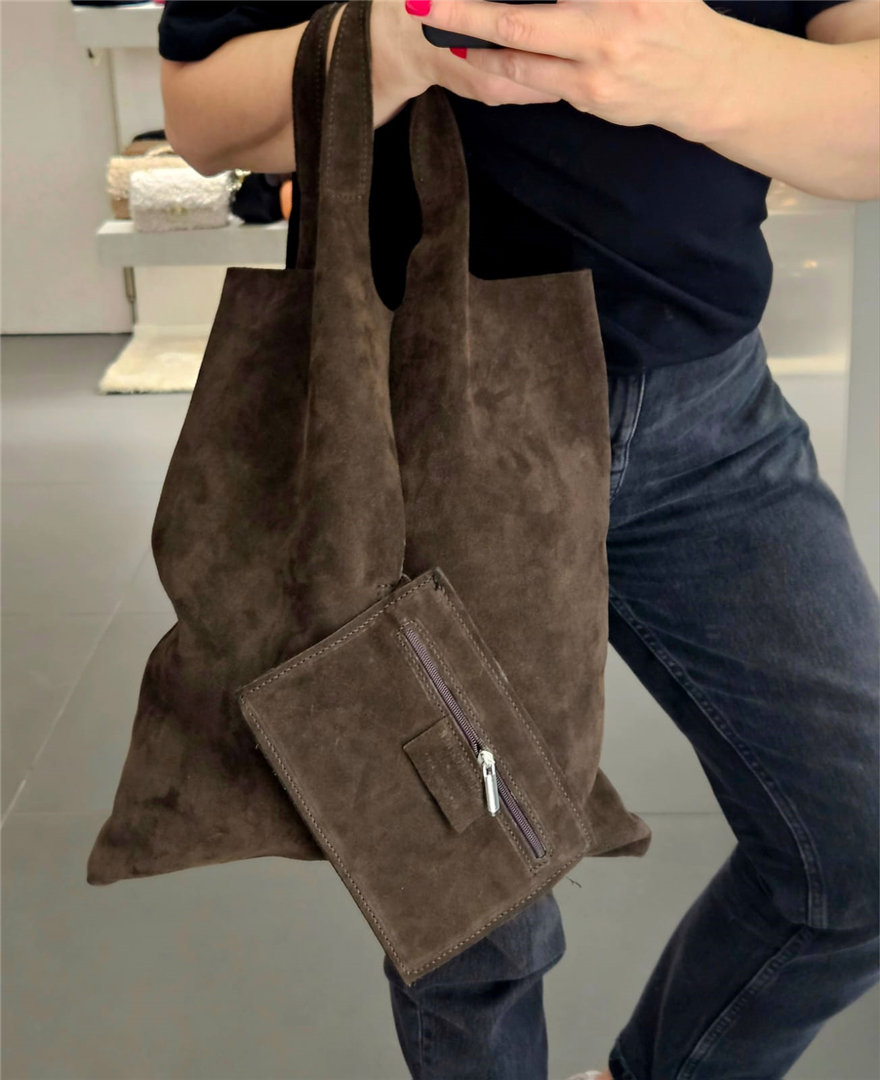 Borsa Shopper In Suede Lung. 37 Cm H.40 - Divisione Chickster's cod. M3561 main:sha1=5c9e66b5d4648ba67639d7d78440221b2d35e808