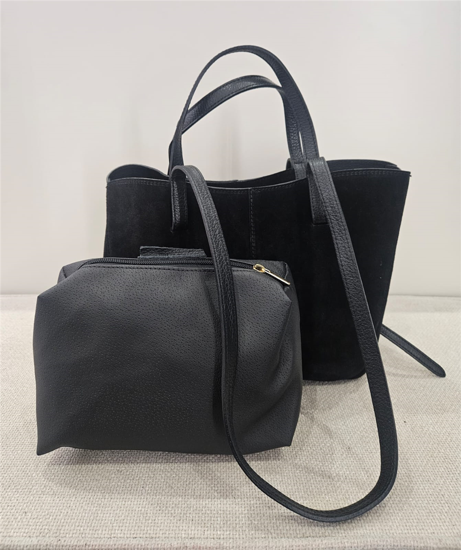 Borsa Shopper In Pelle Scamosciata Lung. Cm 27 H. Cm 25 - Divisione Chickster's cod. M3565 main:sha1=31e7e195d7d910078f1dc9096255aeeefb75294b