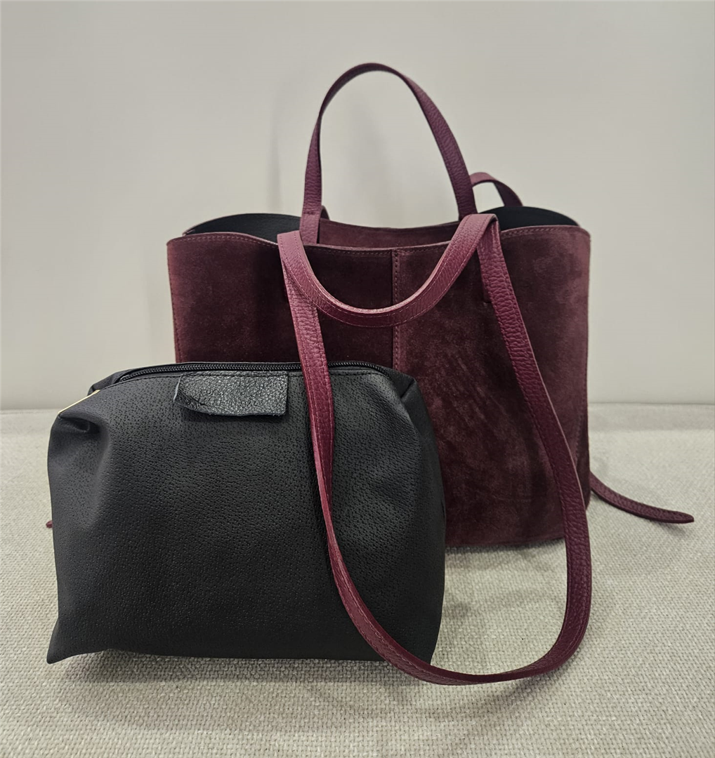 Borsa Shopper In Pelle Scamosciata Lung. Cm 27 H. Cm 25 - Divisione Chickster's cod. M3565 main:sha1=38af4f6ed5ae7e86da38e1fc4bef5b11623eeec3