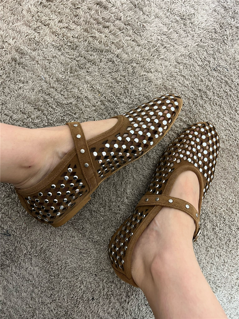 Ballerine Mary Jane In Camoscio Con Borchie - Via Mondana cod. DNA100 main:sha1=508e5249e4ba851c63f4c382b46fc36820491635