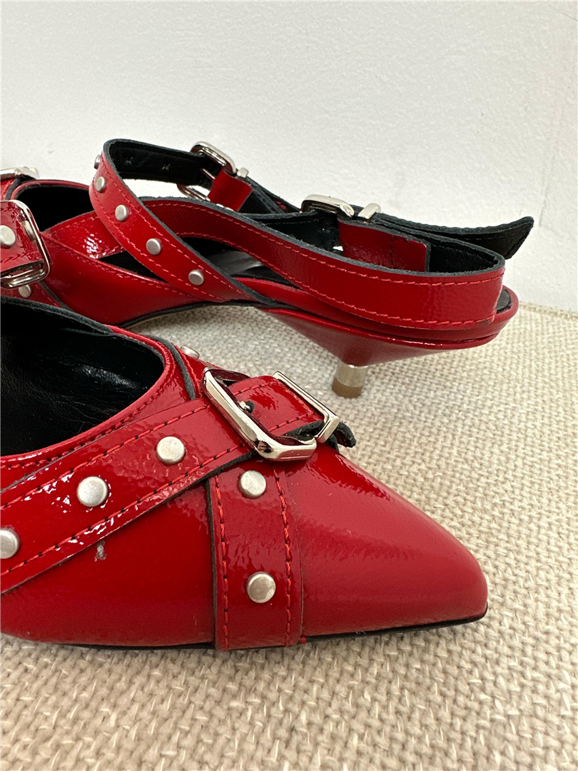Slingback In Vernice Con Fibbie E Borchie - Via Mondana cod. CLO3 main:sha1=f3bc6963226295daf19bb9cab1f3a201bd356d35