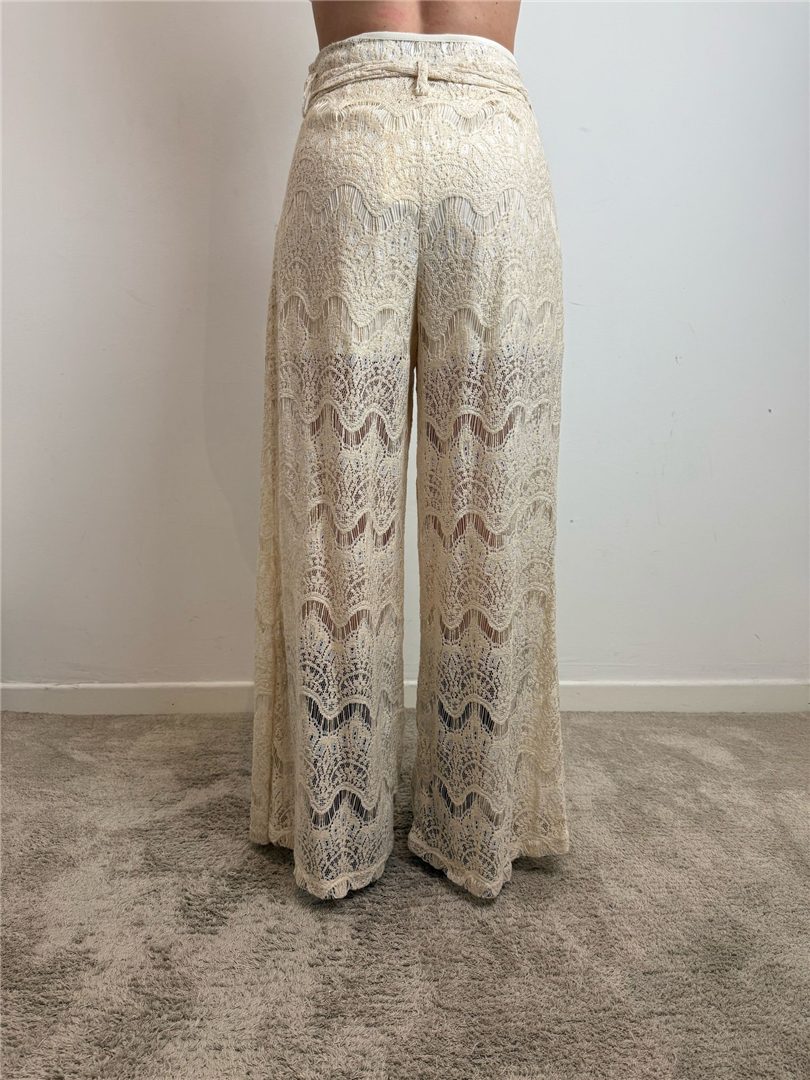 Pantalone Palazzo Lavorato A Uncinetto Con Cinta - Souvenir cod. S37M1175 main:sha1=f3e28bbde2ce8760d4f218416fdf3cd8c534004e