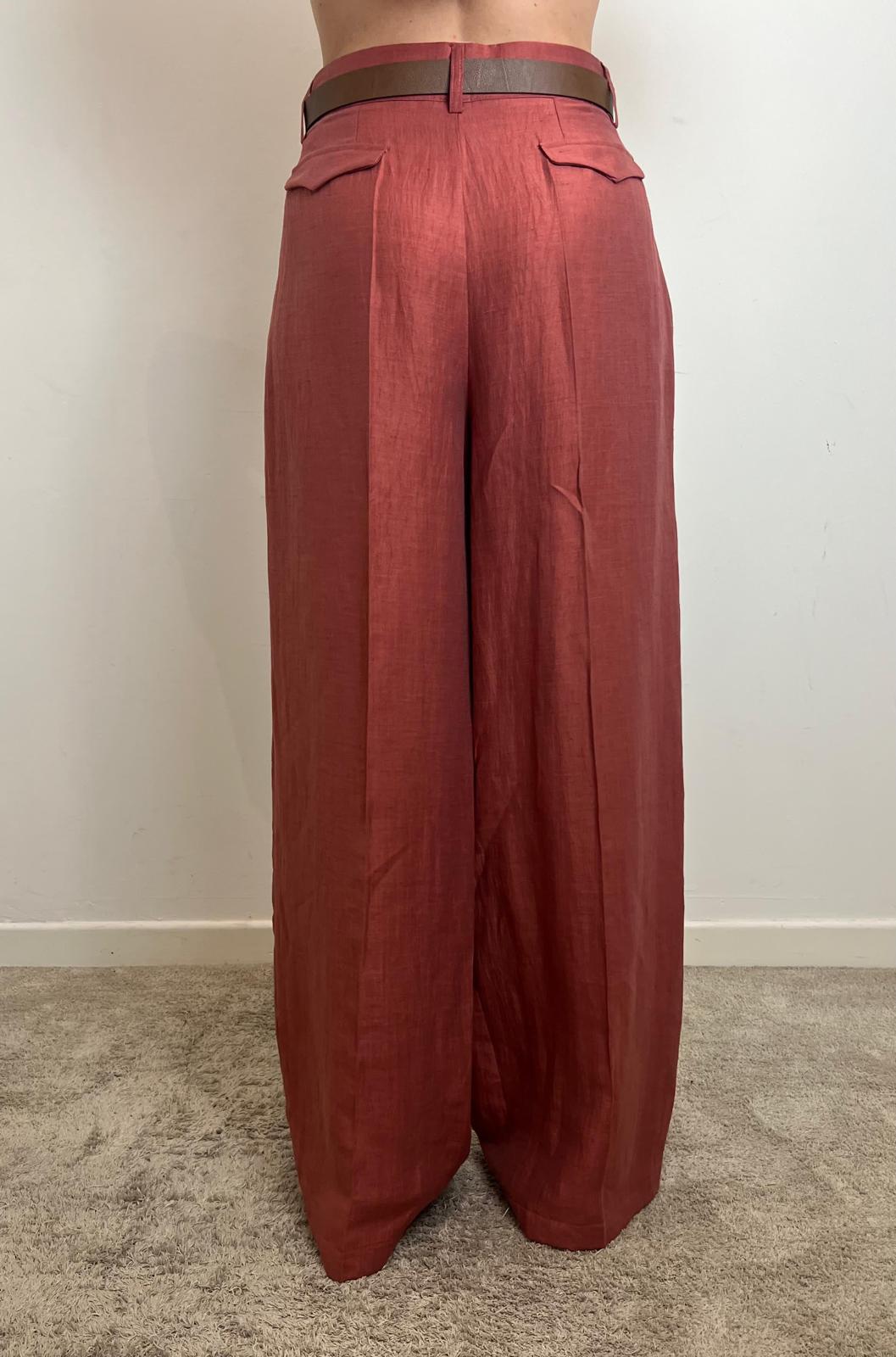 Pantalone Palazzo In Misto Lino Con Pinces E Cintura - Vicolo cod. TD1889 main:sha1=ab1a13b9fde1640eaa0202bc295d7427b10551b6