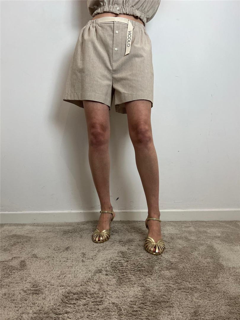 Shorts A Righe Misto Lino - Vicolo cod. TD2374 main:sha1=c47dfdf97a39bf4196f9d71c9c4a4c65c24951b3