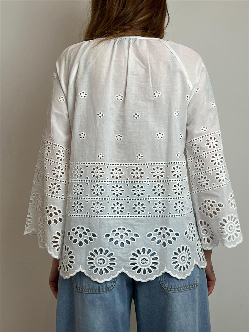 Camicia Ricamata Con Nappine E Manica Ampia - Haveone cod. CAO_N380 main:sha1=df7cdc4b6970bb38a1ffa89a41633f04b26bd88e