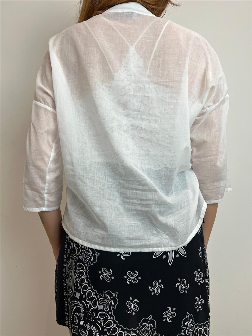 Camicia Coreana Scollo V Con Applicazione Gioiello - Haveone cod. CMA_N157 main:sha1=e994825f64e5815e06eef667c0aadda9742523cf
