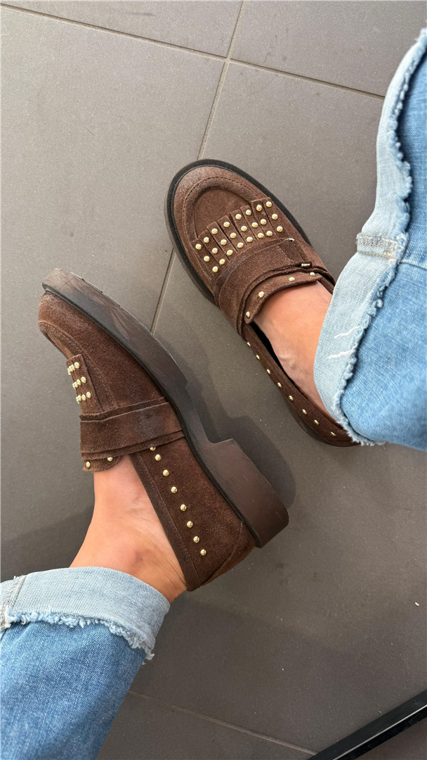 Mocassino Camoscio Con Frange E Borchie - Via Mondana cod. VMD15CAM main:sha1=7af2711818cf56dafd030f79c43b4803bda7a01e