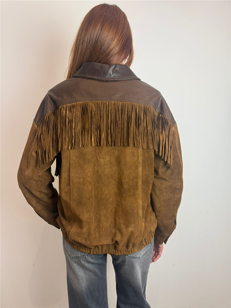 Bomber Vera Pelle 100% Con Frange - Vicolo cod. TF0270 main:sha1=d27462ff4f58eb0e3b0fa339a748c2f33cfc1770