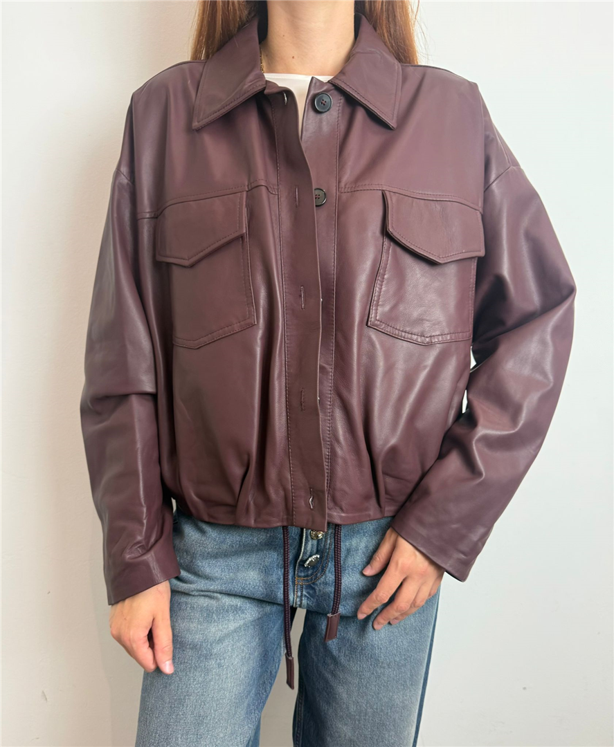 Bomber In Pelle 100% Con Coulisse - Vicolo cod. TF0272 main:sha1=ff707193904e2814aa8033c1715e17df8a45479e