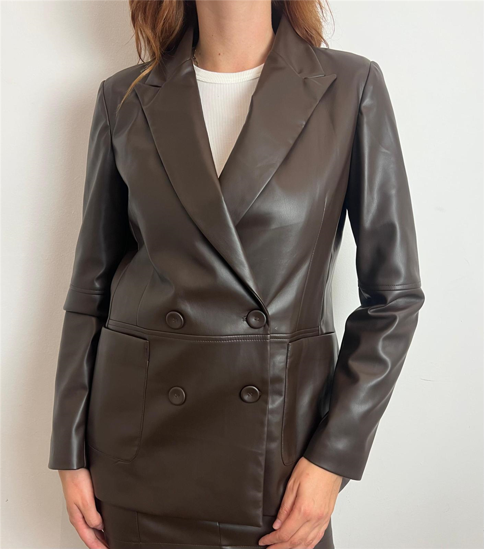 Giacca Ecopelle Taglio In Vita E Maniche - Haveone cod. JMI_P026 main:sha1=439f44b564e8a59058dafd115473a38c3837dea7