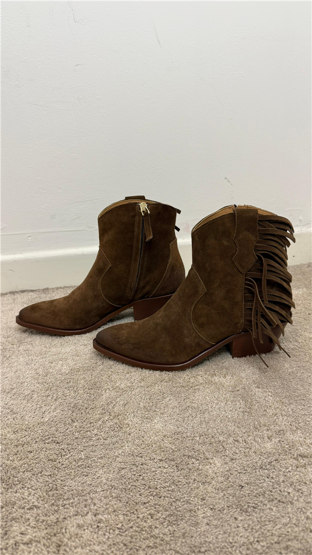 Ovye Texano Basso In Camoscio Con Frange E Zip Laterali - Ovye' cod. 25/RG228FCAM main:sha1=d2fc9e1b88f7c69fad54c76beec2f711369a023e