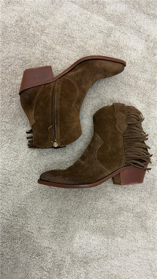 Ovye Texano Basso In Camoscio Con Frange E Zip Laterali - Ovye' cod. 25/RG228FCAM main:sha1=45778ede0bc24b9af2b46b86510c156081afaff1