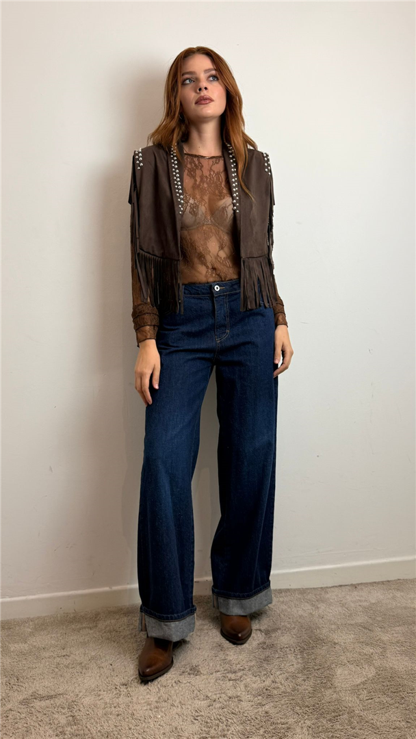 Jeans A Gamba Larga Con Risvolto - Please cod. P3KIEH0NVO main:sha1=f3df909a8d2dabd45eaf25222dafd097fd8d5683