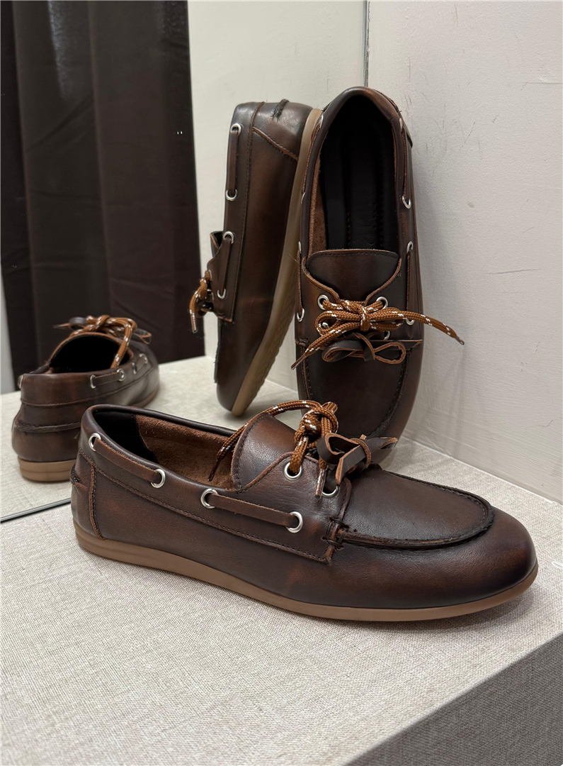 Mocassino Barca In Pelle, Doppio Laccio, Suola 1 Cm - Ovye' cod. 25/NIGM01MAV main:sha1=3b05472d1a18ddf406ec92a396c1feff7878c8f5