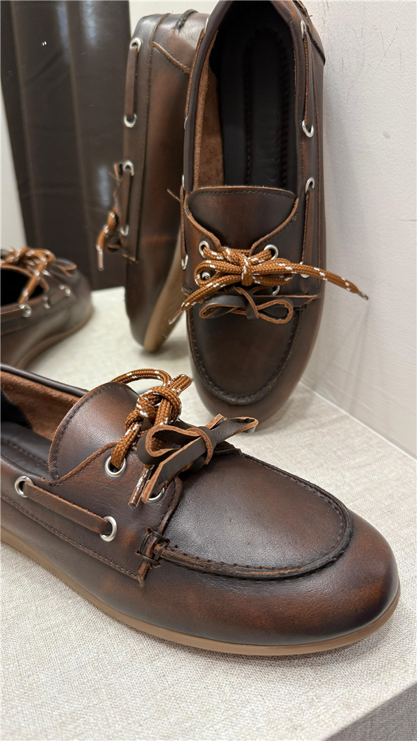 Mocassino Barca In Pelle, Doppio Laccio, Suola 1 Cm - Ovye' cod. 25/NIGM01MAV main:sha1=2ea884a2ea9321ed7680ea43573a6304a6b7e86c