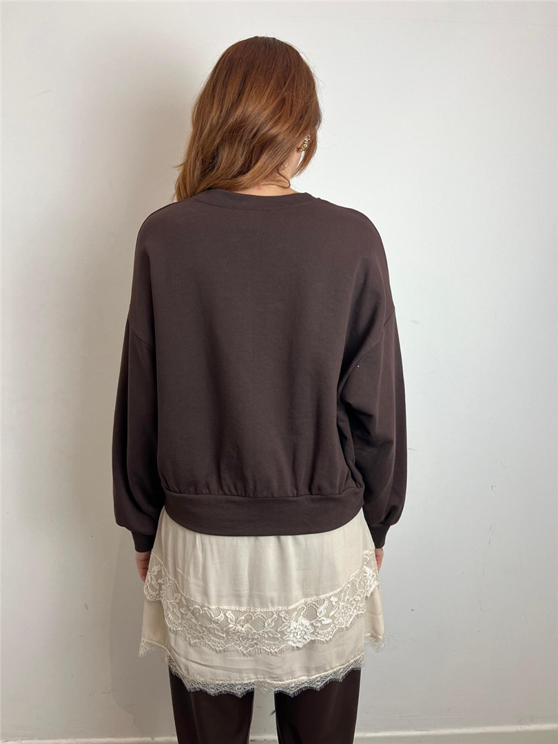 Felpa Girocollo Con Bordi In Pizzo - Vicolo cod. TF1236 main:sha1=6047d885803492007f60d567d06ade08a633e4f4