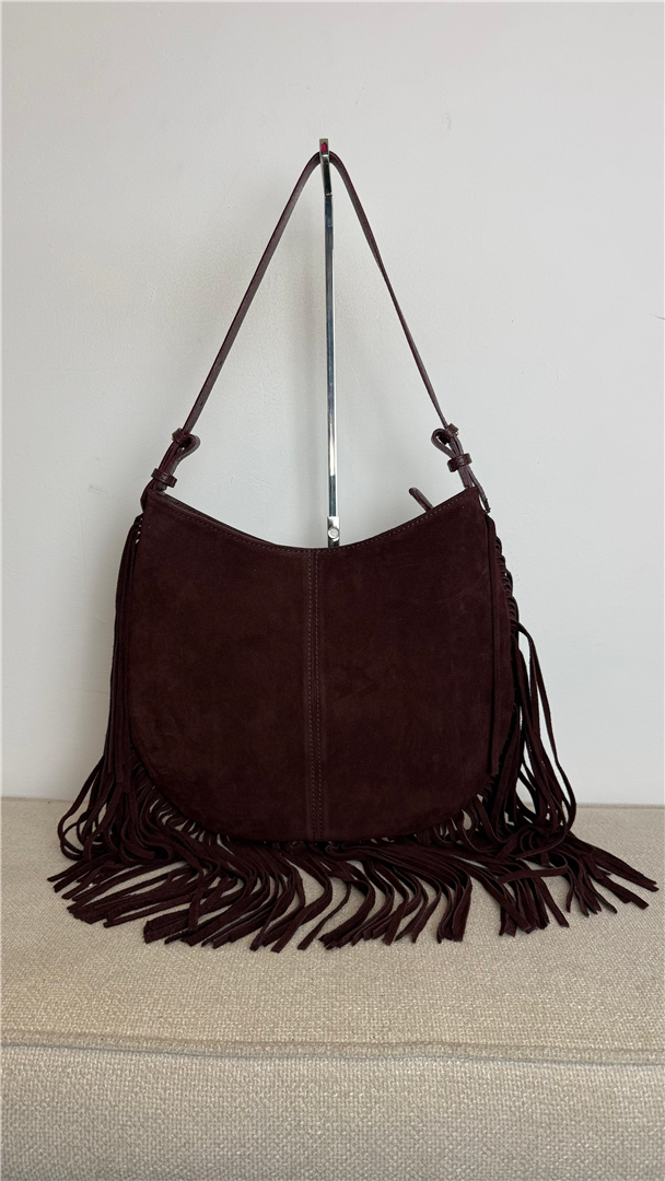 Borsa A Spalla Retro In Camoscio Con Frange - Divisione Chickster's cod. M3587 main:sha1=c59ba84750de54c18b114b85c72d3abab263d02d