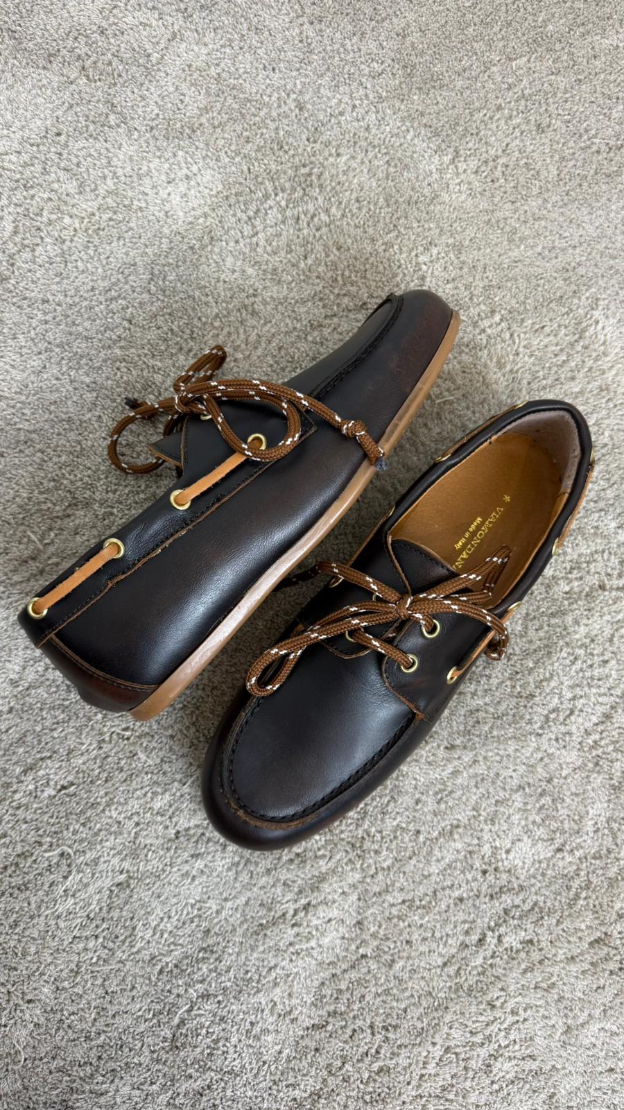 Mocassino Barca In Vera Pelle Lacci Intrecciati - Via Mondana cod. M103 main:sha1=088e6fdfcd0411c4a57c2215191e0e7115680e3d