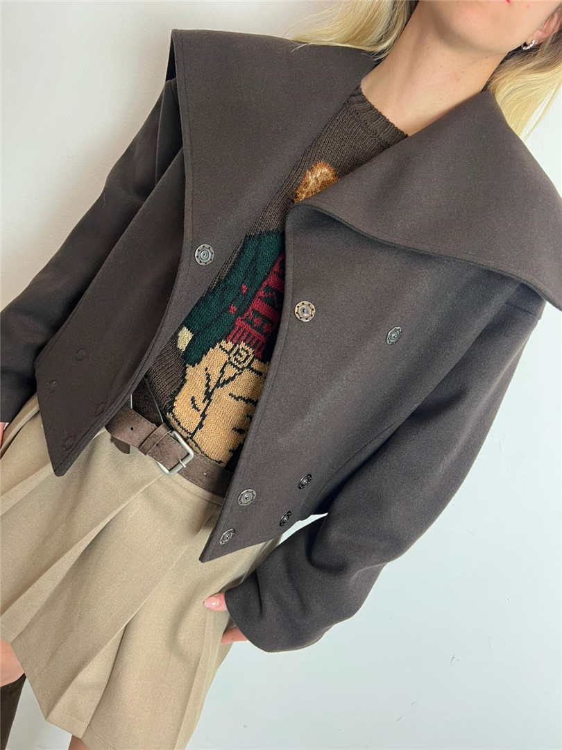 Cappa Crop Con Maxi Rever Eleganza E Stile Contemporaneo - Souvenir cod. W38S0260 main:sha1=310bdf05a92d3e56177cc475cb1e91ef5e587bc2