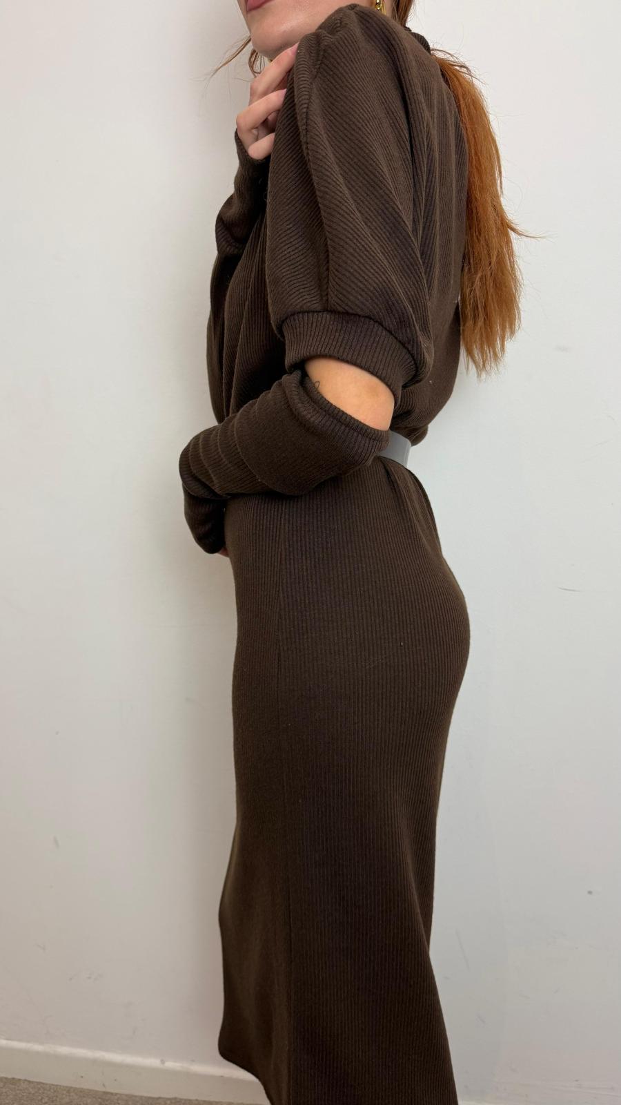 Abito Midi In Maglia A Costina Con Cintura - Haveone cod. AVS_P102 main:sha1=28a6ce62994a04a584dd17f775e7f0927646b5a7