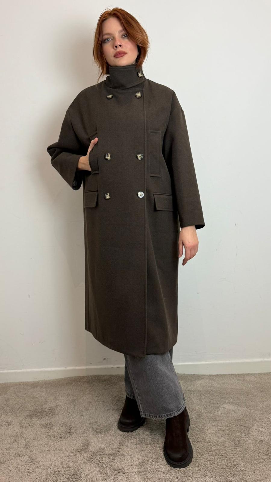 Cappotto Lungo Doppiopetto Con Maxi Collo Con Bottoni - Vicolo cod. TF1795 main:sha1=594188d2227b5a1b38c3938c2fac9d4b38f49427