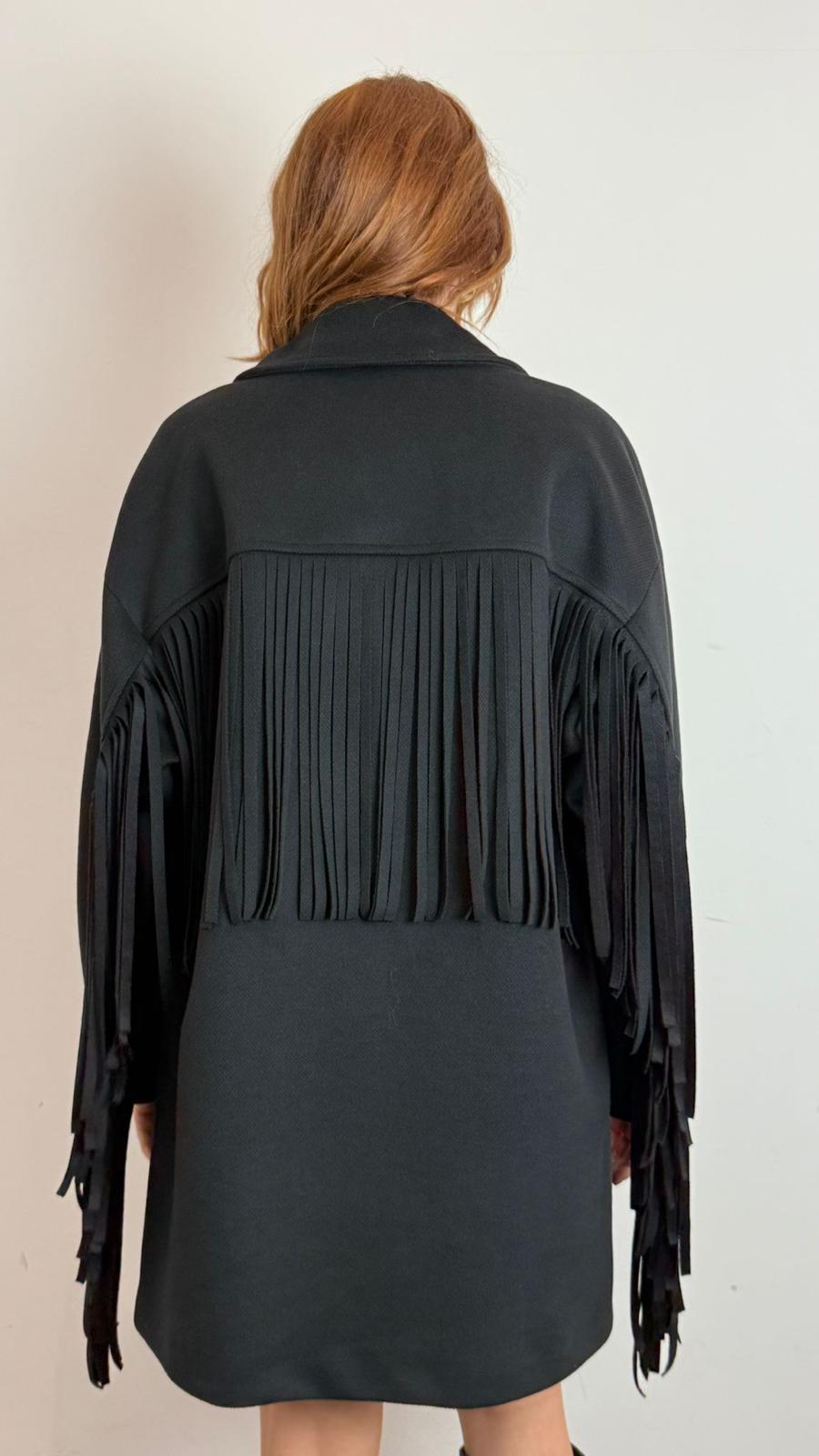 Cappotto In Misto Viscosa Con Frange - Souvenir cod. W38S0256 main:sha1=6fa3f6d5b6f9f287ec17f5744e1701fa1ecb8df0