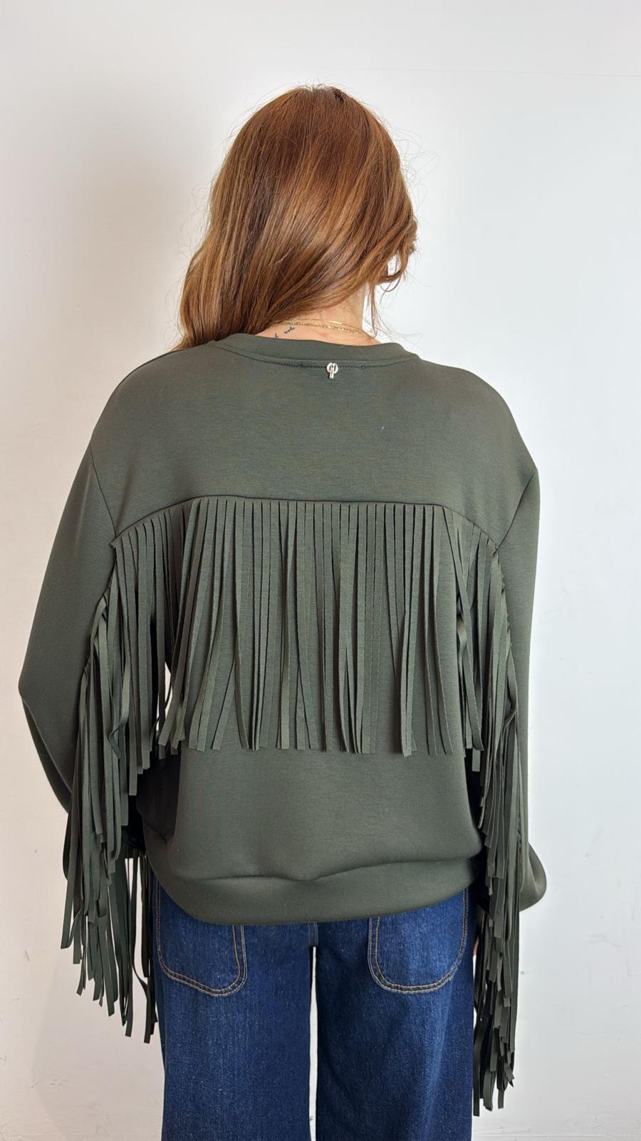 Felpa Girocollo Con Frange Sulle Maniche - Philia Loft cod. D01E0631 main:sha1=b9a6aa64a65ee8fa6c9c2701d9ca2f31f5f0f195