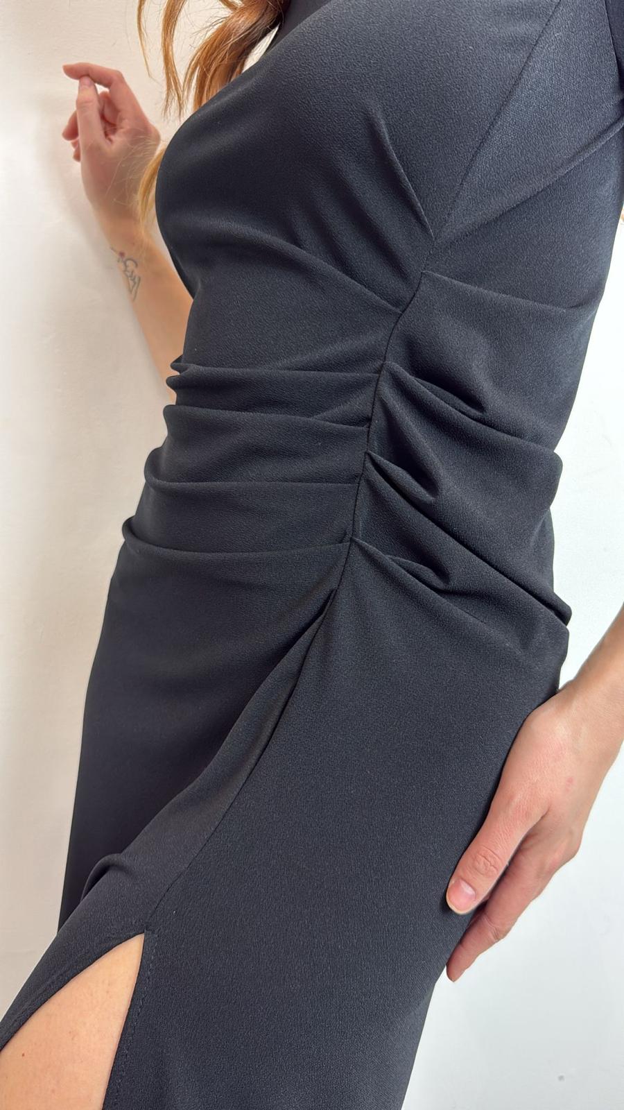 Abito Girocollo Midi Con Drappeggio E Spacco Laterale - Vicolo cod. UF0136 main:sha1=0cb959c3642d196e0be2491a766d6a763c0d8c8d