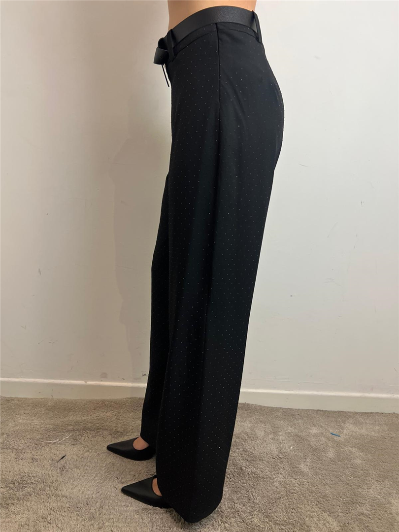 Pantalone Palazzo Con Cintura E Brillantini - Haveone cod. PFW_P325 main:sha1=19c9506f7719c77a1b83ec32e7c03514d9dbfe12