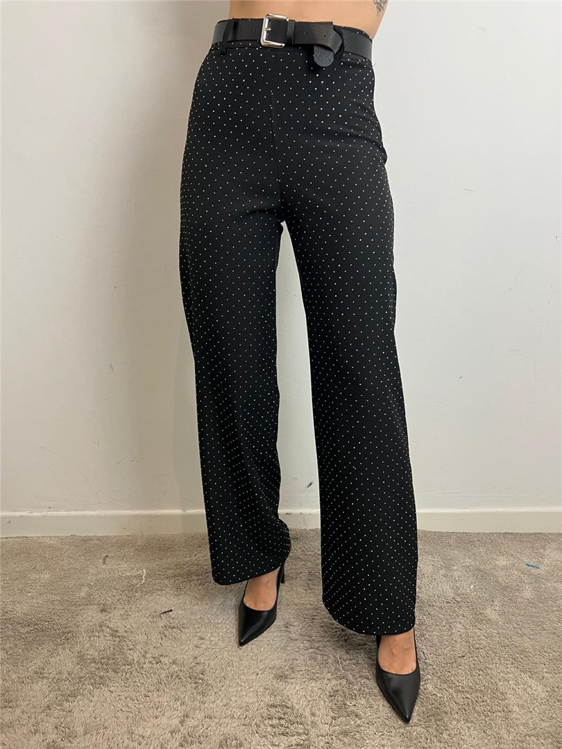 Pantalone Palazzo Con Cintura E Brillantini - Haveone cod. PFW_P325 main:sha1=63d5244e02faee7debda4093f4a8caf87d195237