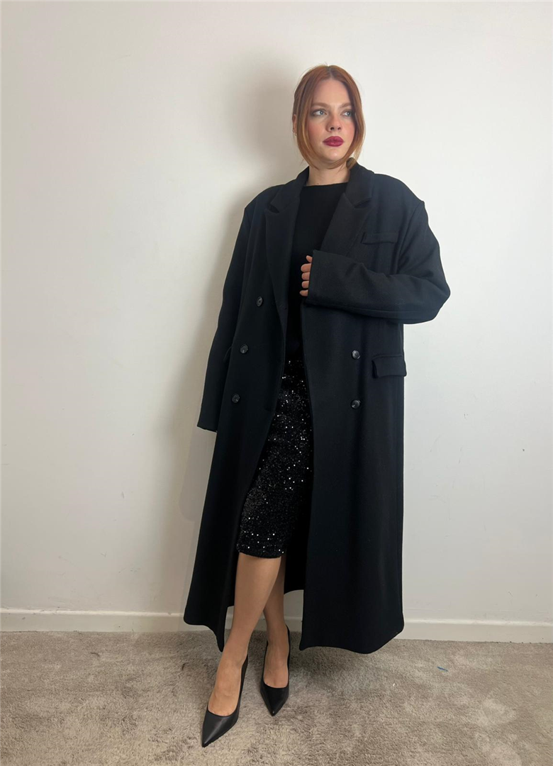 Cappotto Lungo Doppiopetto,tasche Con Pattine ,colletto Strutturato - Haveone cod. KFW_P130 main:sha1=cb36d33aeac4392d52fb1554d477c862338a1e6c