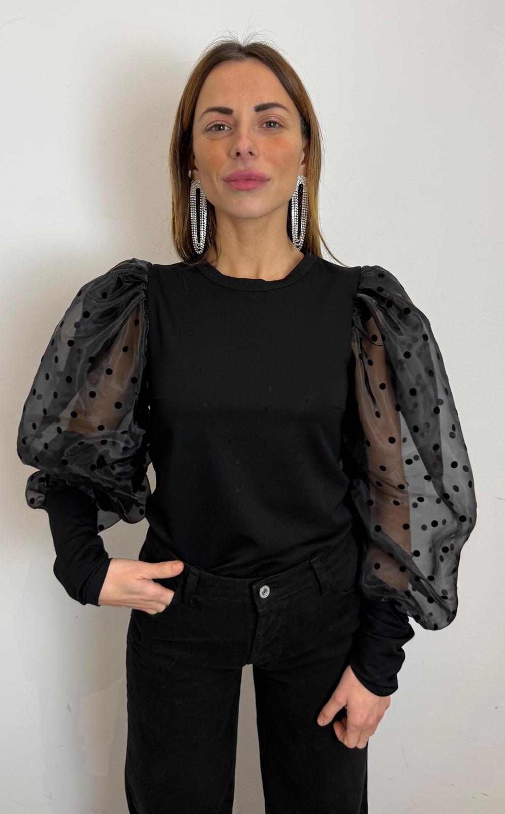 T Shirt Manica Lunga Con Maniche A Palloncino Pois - Imperial cod. TY72KYP main:sha1=b59411a7f3ec94801342d37aec0c32ac37394579