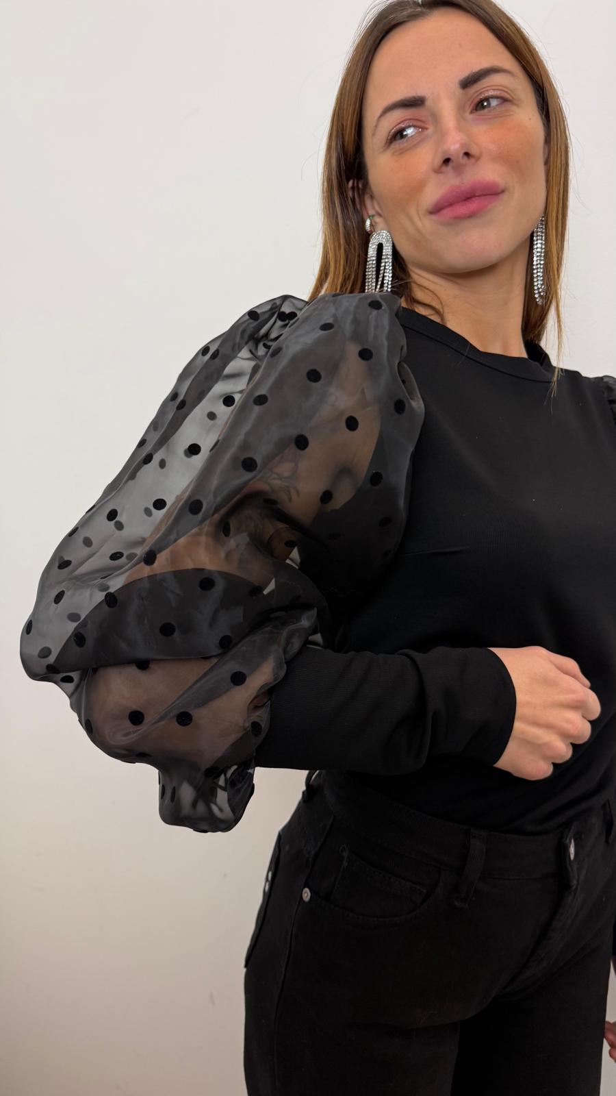 T Shirt Manica Lunga Con Maniche A Palloncino Pois - Imperial cod. TY72KYP main:sha1=67c042c5dd47d99fe1e6ead693195b00ac9a3fb3