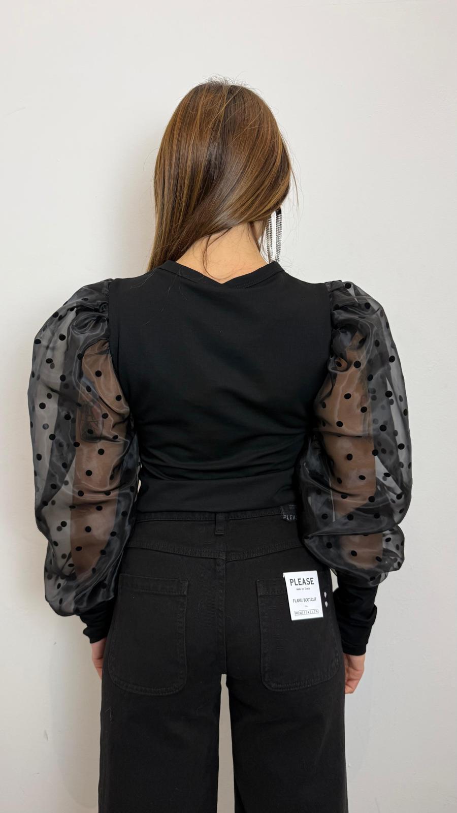 T Shirt Manica Lunga Con Maniche A Palloncino Pois - Imperial cod. TY72KYP main:sha1=a2842216f6e4ed1b916d0a5ecc84edd3e9ff8c67