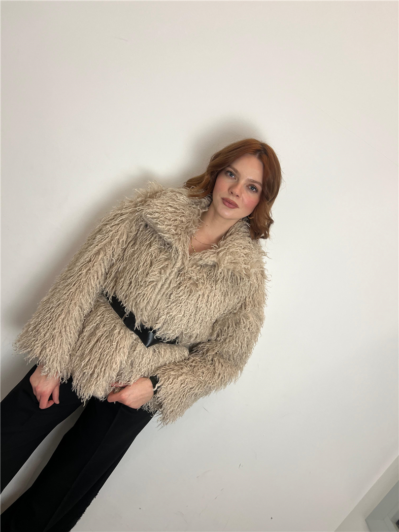 Ecopelliccia Effetto Mongolia Con Cintura - Vicolo cod. TF2308 main:sha1=1a838b124f69051dbd7cb006646ac0dff8777279