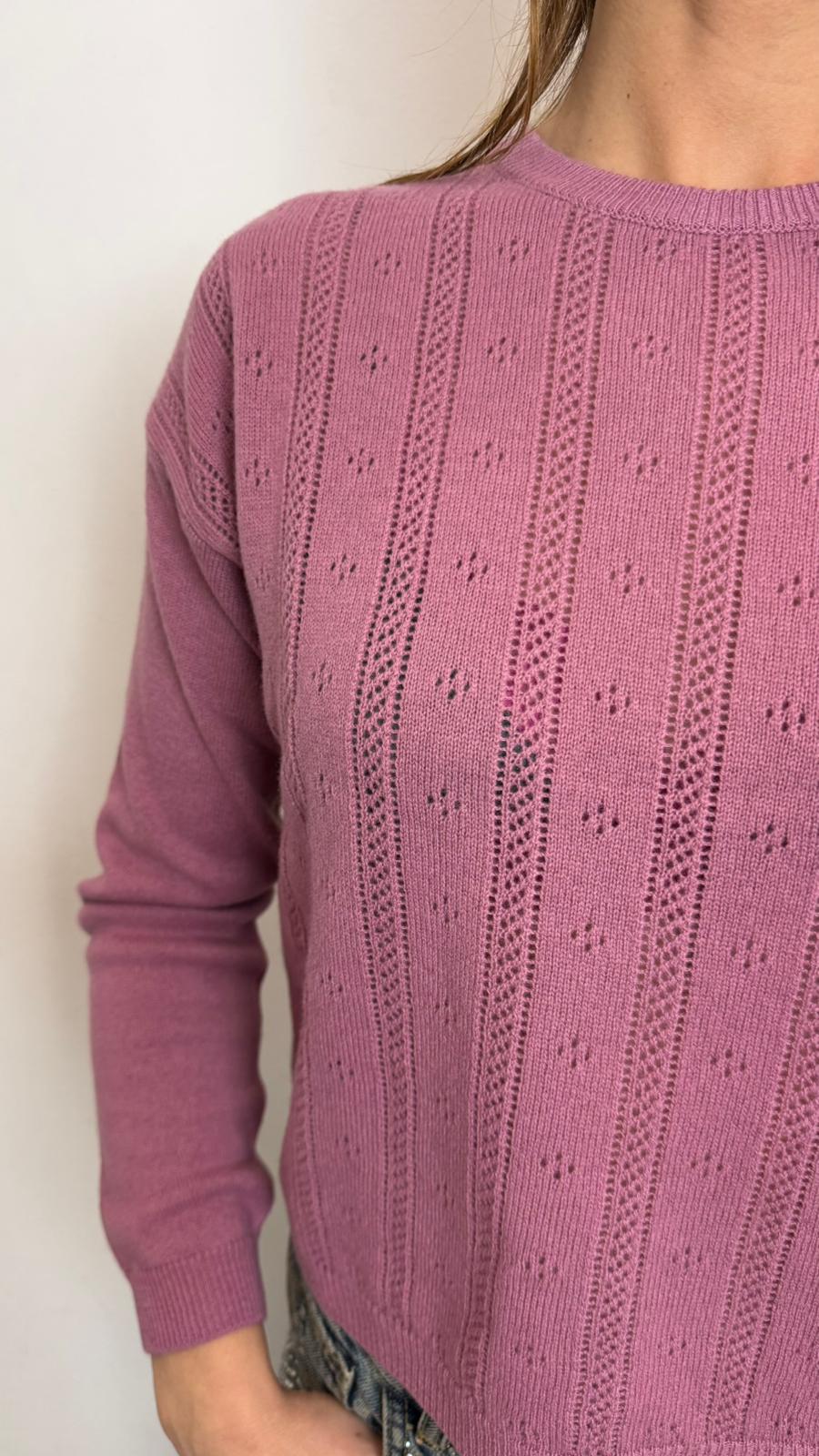 Maglia Girocollo Scatola Davanti Crochet Punzonato - Haveone cod. MNC_P195 main:sha1=c288b27823f74c7793ce2ebe48b6befdd192371f