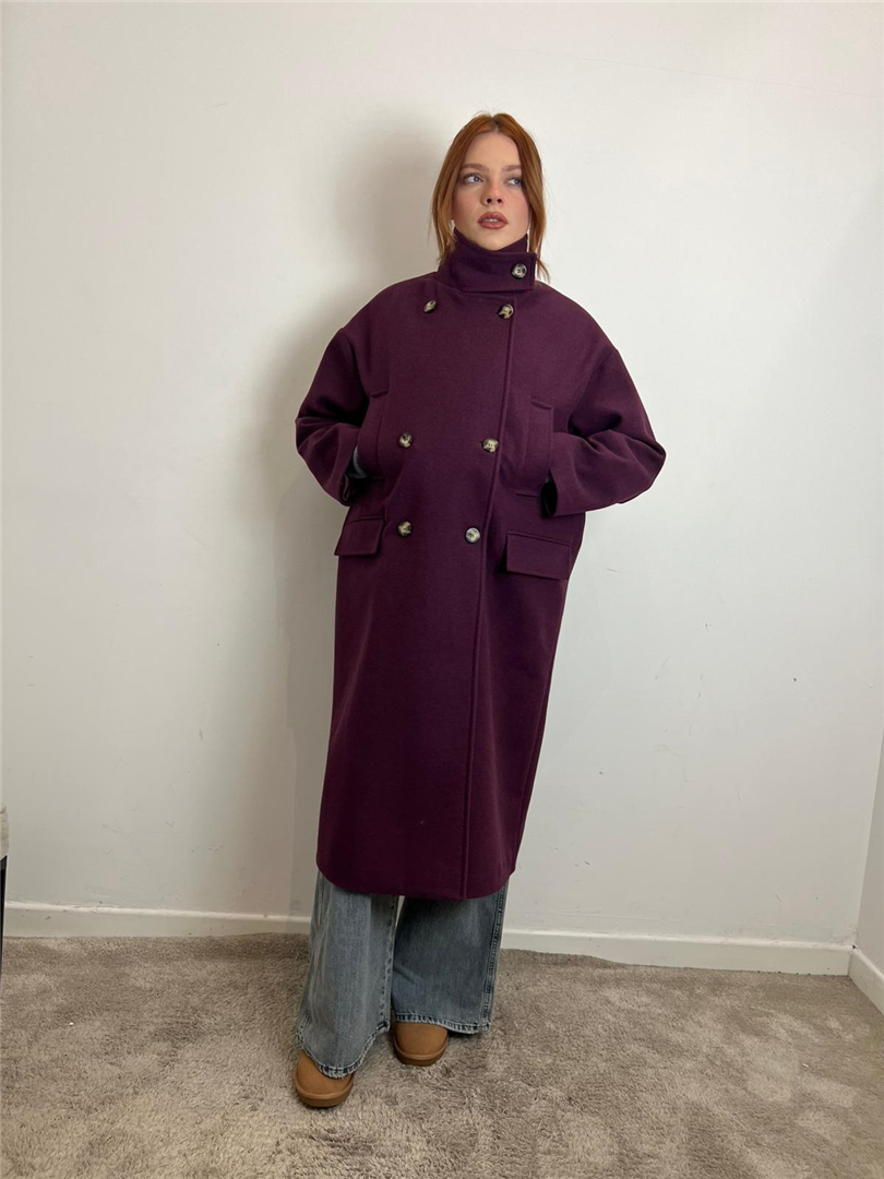 Cappotto Lungo Doppiopetto Con Maxi Collo Con Bottoni - Vicolo cod. TF1795 main:sha1=ac91c3c5b9a0e79aadcd8116eb24ffffaf341808