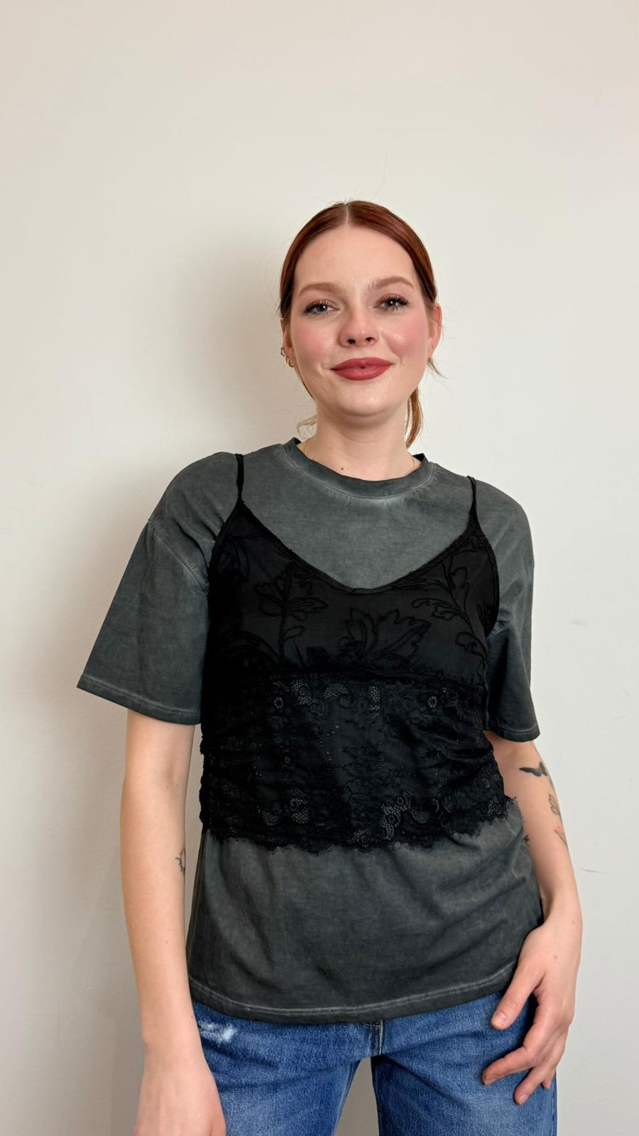 T Shirt Stone Washe Canotta In Pizzo - Vicolo cod. TAB0554 main:sha1=061df806943a2bd4a918028a9c69cbcbe3a9b4da