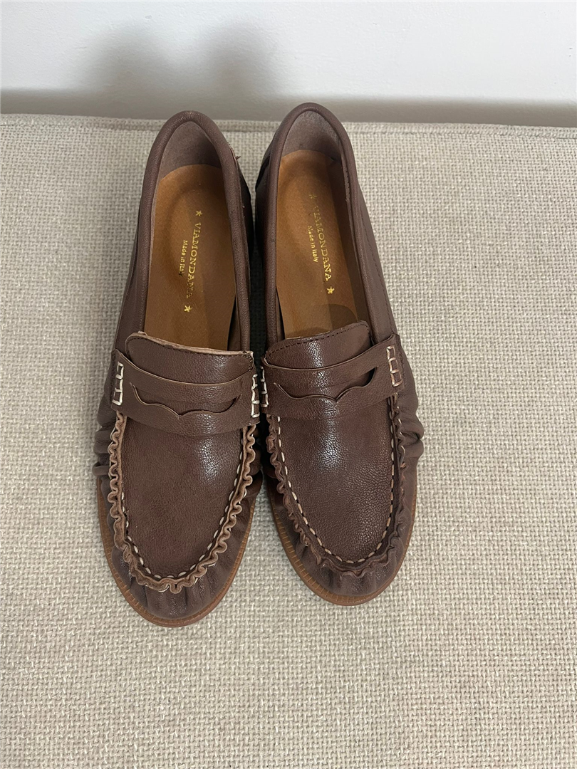 Mocassini Donna Nero In Pelle Lavata Con Cucitura Arricciata - Via Mondana cod. V128 main:sha1=745e69777eb9e135de44bfb45f364c39cefc150d