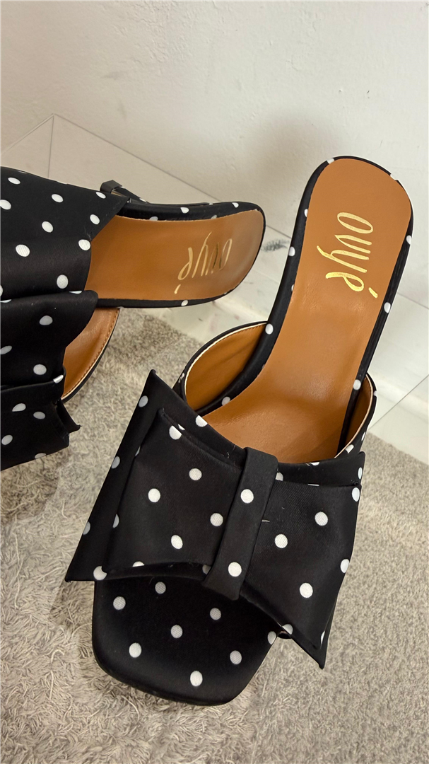 Mule Donna Ovyè A Pois Con Fiocco Tacco 8 Cm – Ss26 - Ovye' cod. 26/IR2728RAS main:sha1=52f78672bb9a19553067073759041315a0c3a264