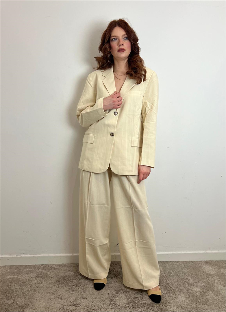 Pantalone Palazzo Gessato Con Pinces Elastico Sul Retro - Grace & Mila Paris cod. VERY main:sha1=7feee95bc51df57eabefb625c6a11afc21a6c8b4