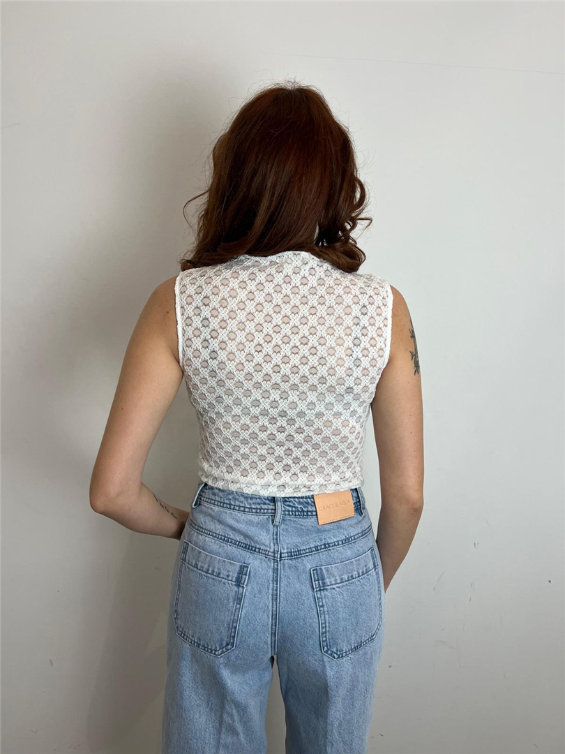 Top Donna In Pizzo Bianco | Maglia Smanicata Collo Alto - Grace & Mila Paris cod. VINTIE main:sha1=29e9b576138ef44bbfd22455ac8788568bcaf59a
