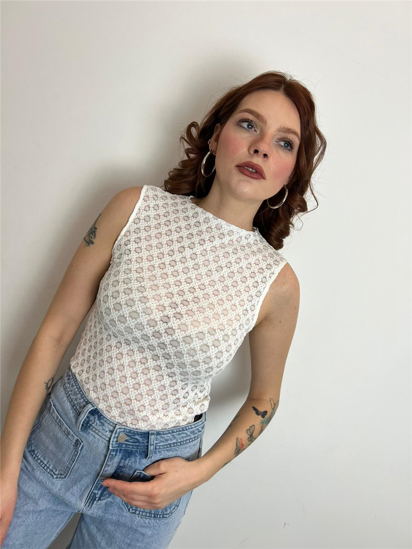 Top Donna In Pizzo Bianco | Maglia Smanicata Collo Alto - Grace & Mila Paris cod. VINTIE main:sha1=7ff4c35456cbbbed2b9f6ed864e0980b068c55b5