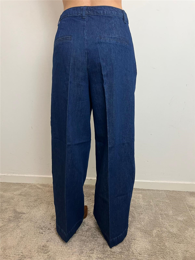 Pantalone Donna In Denim Scuro | Jeans Palazzo Vita Alta - Grace & Mila Paris cod. VIENNE main:sha1=62d1687a00e2bb7fe064ea3d009f30996b9faf10