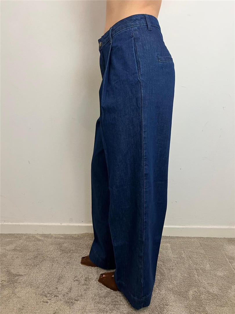 Pantalone Donna In Denim Scuro | Jeans Palazzo Vita Alta - Grace & Mila Paris cod. VIENNE main:sha1=cbaf97364e6fb0b0971d71b6222ef1cdbc2f79c5