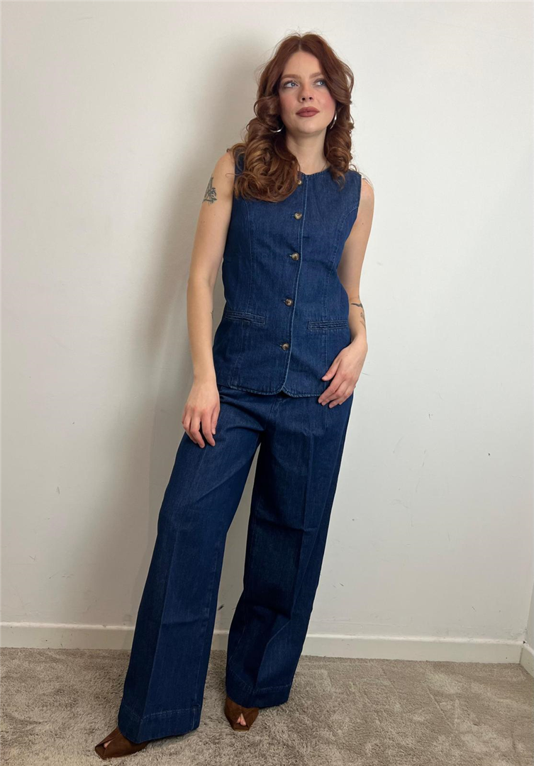 Gilet Denim Donna | Top Jeans Smanicato Con Bottoni - Grace & Mila Paris cod. VALLON main:sha1=4142eb38b96d2c2b75611dbbf1d6a15320a1ebe1